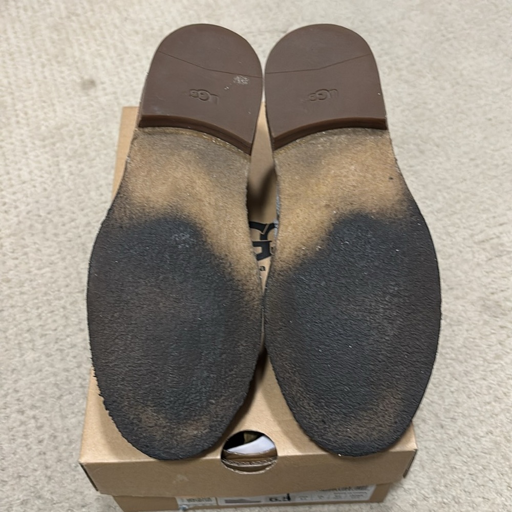UGG Suede Grey Size 6.5 Loafer - Picture 3 of 13